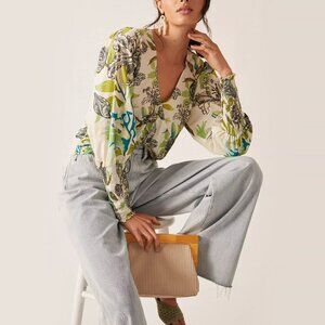 Anthro l Bl^Nk London Zlovia Open-Back Blouse